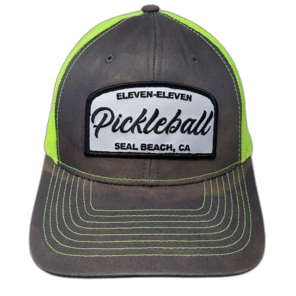Sweet Caps Trucker Hat Yellow Gray One Size Pickleball Seal Beach CA Patch